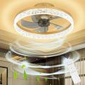 Yolovi Ceiling Fan Light with Remote, Reversible 19.7Ã¢â‚¬Â (50cm) Modern 5-Blades 30W Crystal Style Ceiling Fan, 3 Color Temp 6 Wind Speeds Adjustable for Living Room Bedroom Dining Room (Crystal Style) 220-240 VOLTS NOT FOR USA